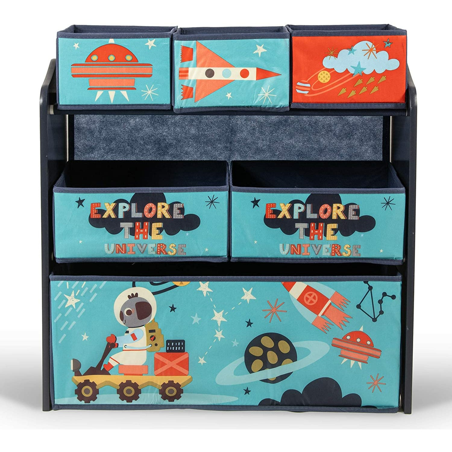 Home Canvas Furniture Trading LLC.Little Explorer Multi-Bin Toy Organizer with Storage Bins, Blue Storage 