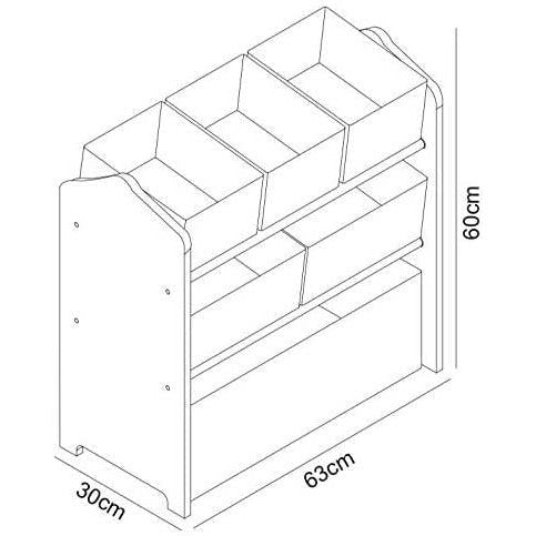 Home Canvas Furniture Trading LLC.Little Explorer Multi-Bin Toy Organizer with Storage Bins, Blue Storage 