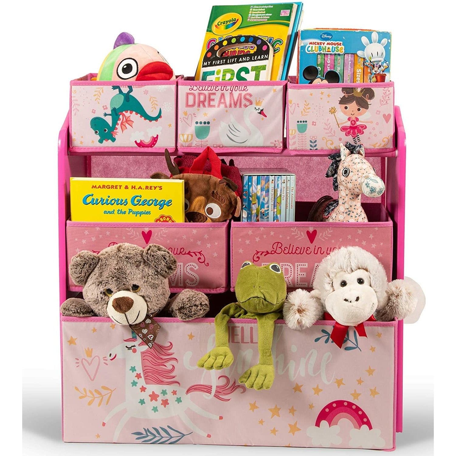 Home Canvas Furniture Trading LLC.Little Explorer Multi-Bin Toy Organizer with Storage Bins, Blue Storage 