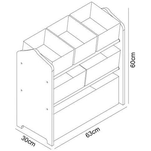 Home Canvas Furniture Trading LLC.Little Explorer Multi-Bin Toy Organizer with Storage Bins, Blue Storage 