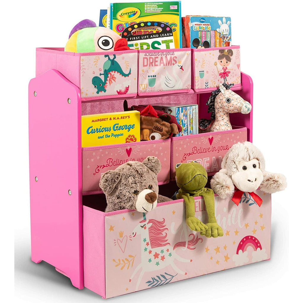 Home Canvas Furniture Trading LLC.Little Explorer Multi-Bin Toy Organizer with Storage Bins, Blue Storage 