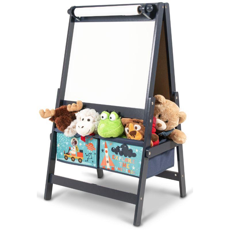 Home Canvas Furniture Trading LLC.Little Explorer Standing Art Easel Board Blue Storage 