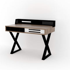 Home Canvas Furniture Trading LLC.Mellora Computer Desk Ideal for Gaming and Study - Walnut-Black Desk 