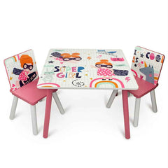 Home Canvas Furniture Trading LLC.Monster Table with Two Chair set - Multicolor Kids Furniture 