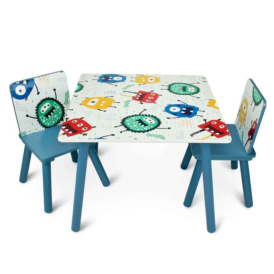 Home Canvas Furniture Trading LLC.Monster Table with Two Chair set - Multicolor Kids Furniture 