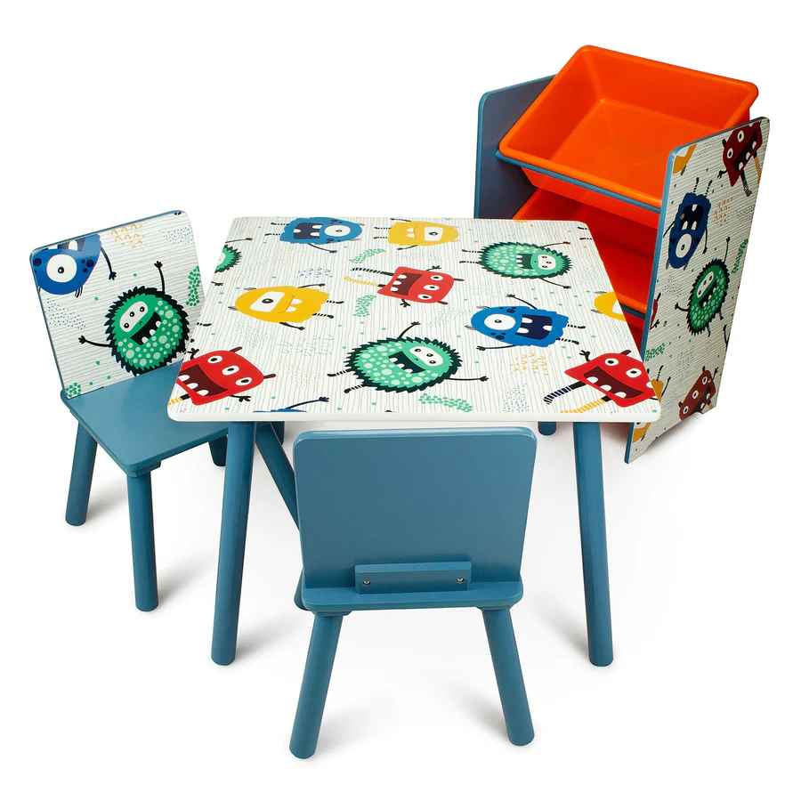 Home Canvas Furniture Trading LLC.Monster Table with Two Chair set - Multicolor Kids Furniture 