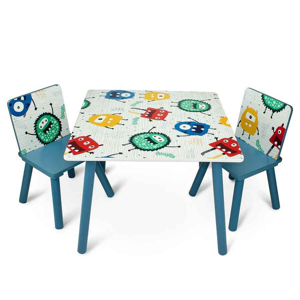 Home Canvas Furniture Trading LLC.Monster Table with Two Chair set - Multicolor Kids Furniture 