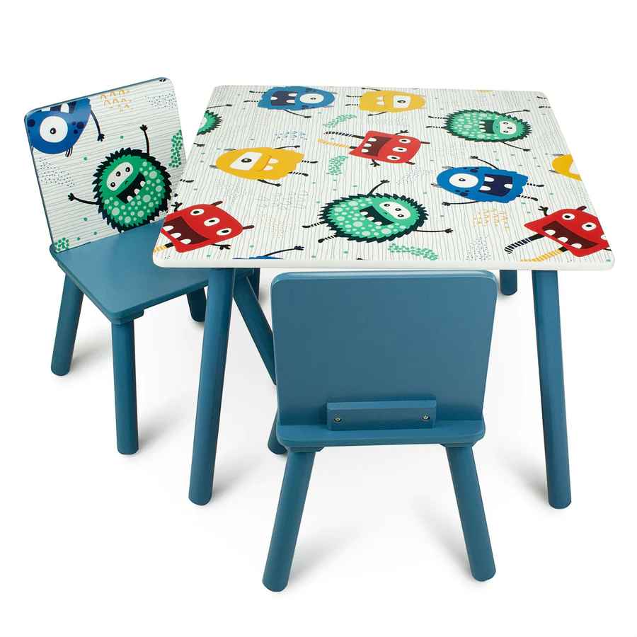 Home Canvas Furniture Trading LLC.Monster Table with Two Chair set - Multicolor Kids Furniture 