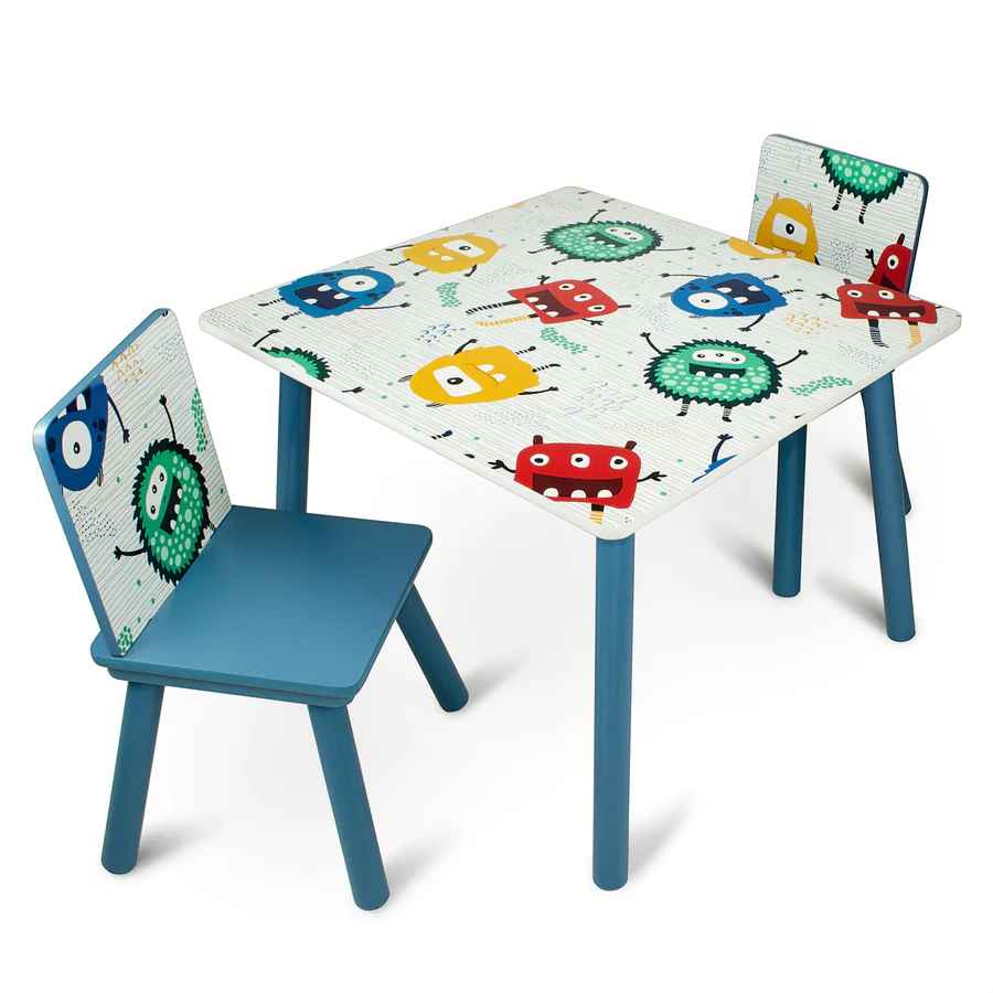 Home Canvas Furniture Trading LLC.Monster Table with Two Chair set - Multicolor Kids Furniture Blue 