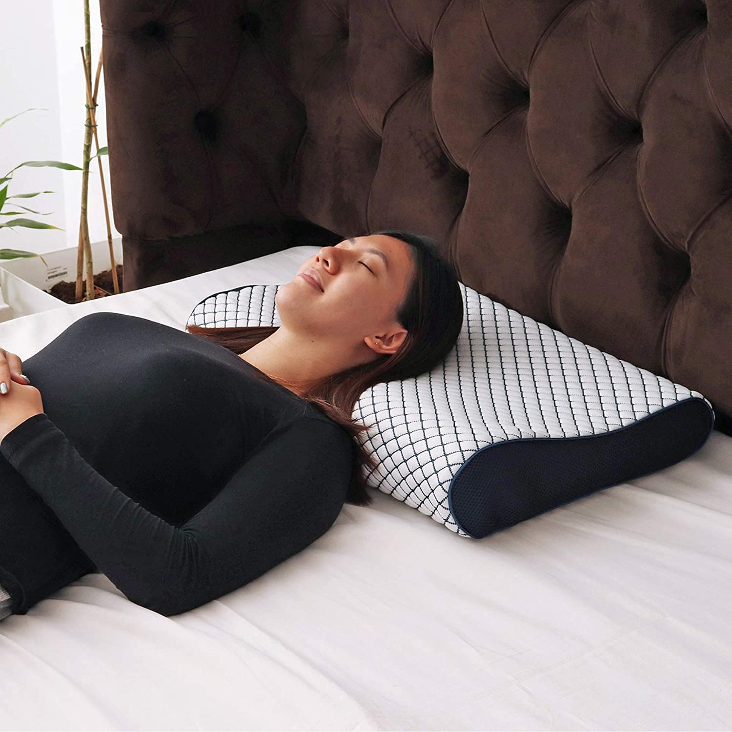 thehomecanvasMoon Cooling Gel Memory Foam Multipurpose Pillow, Cervical Pillow for Neck Pillows 