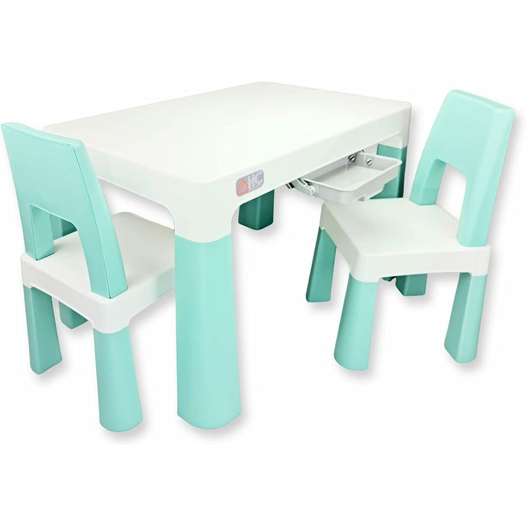 Home Canvas Furniture Trading LLC.Multi Functional Early Learning Study Table & Chair Set for Kids White-Grey Table Chair 