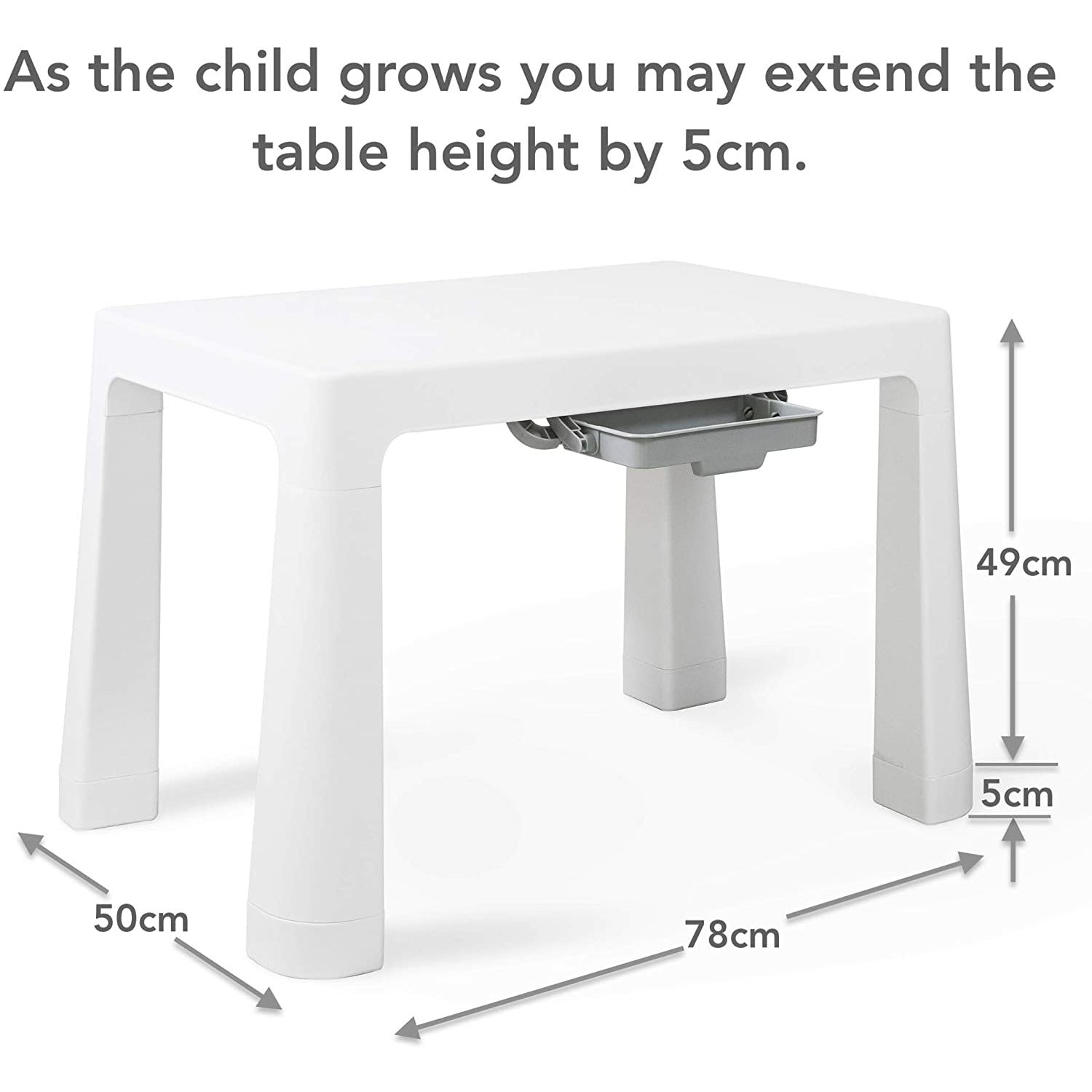 Home Canvas Furniture Trading LLC.Multi Functional Early Learning Study Table & Chair Set for Kids White-Grey Table Chair 