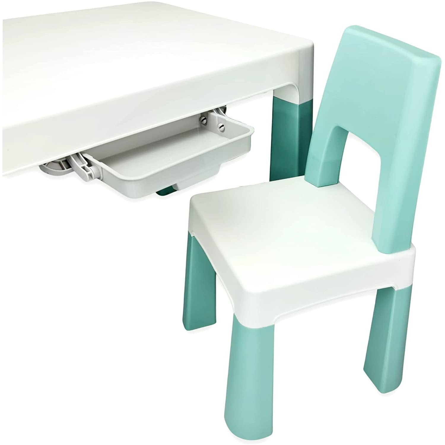 Home Canvas Furniture Trading LLC.Multi Functional Early Learning Study Table & Chair Set for Kids White-Grey Table Chair 