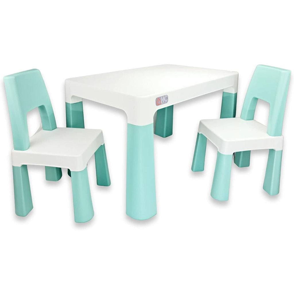 Home Canvas Furniture Trading LLC.Multi Functional Early Learning Study Table & Chair Set for Kids White-Grey Table Chair White-Blue 