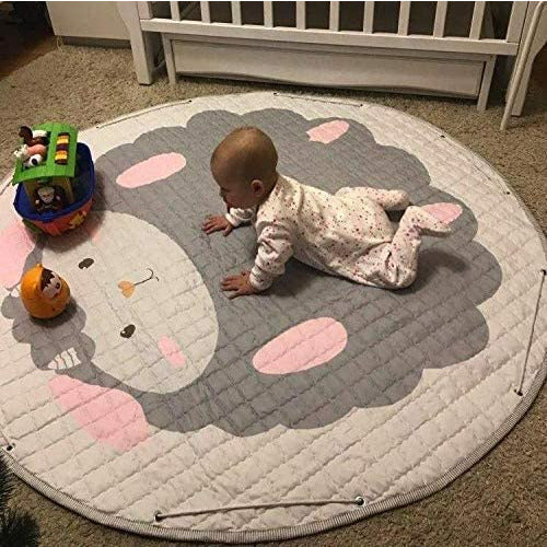 Home Canvas Furniture Trading LLC.Multipurpose Kids Area Rugs Mermaid Pattern Round Portable Play Mat Large Rugs 