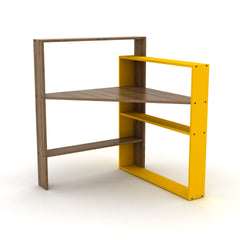 Home Canvas Furniture Trading LLC.Pisagor Corner Computer/ Desk Gaming / Office Desk - Wallnut-Yellow Desk 