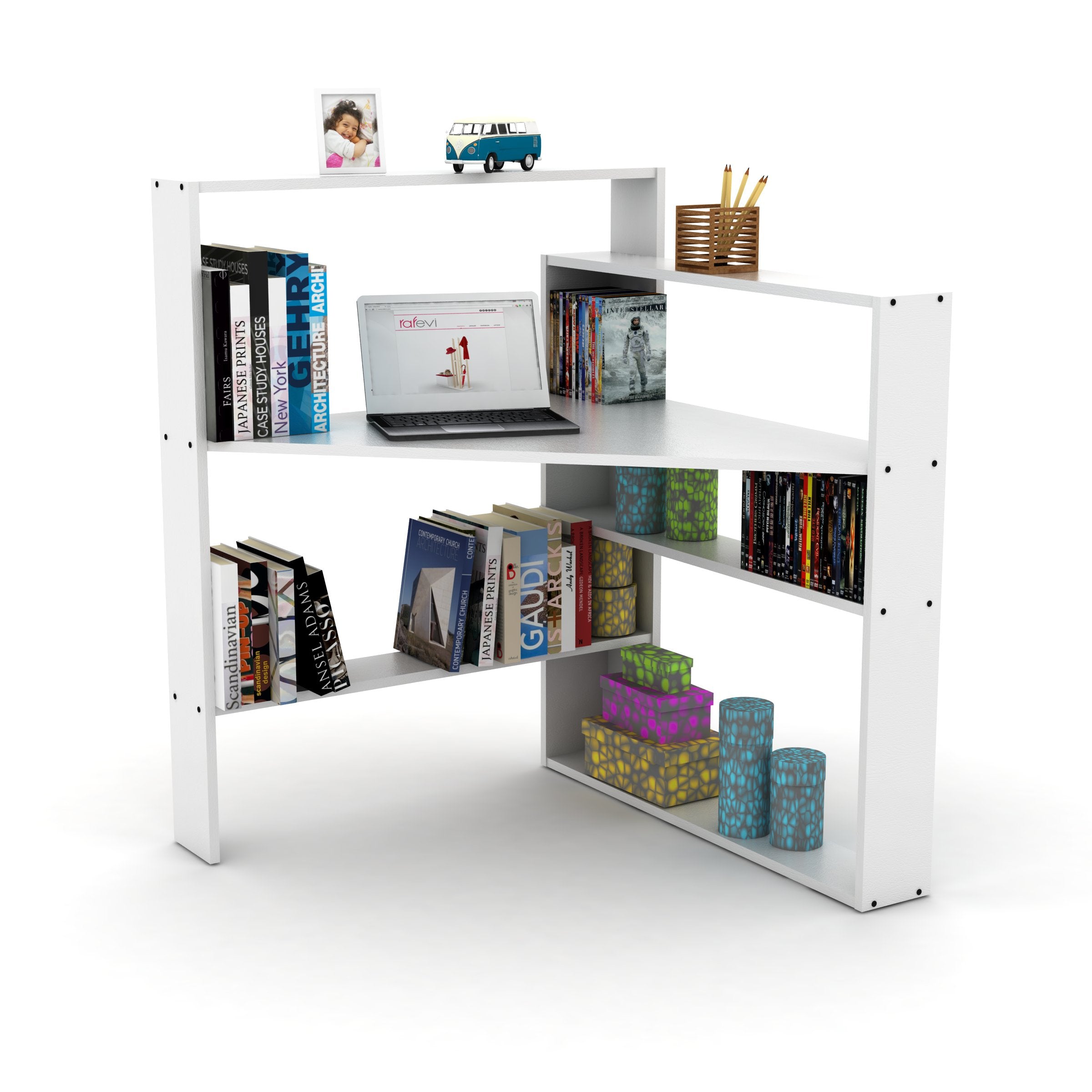 Home Canvas Furniture Trading LLC.Pisagor Corner Computer/ Desk Gaming / Office Desk -White Desk 
