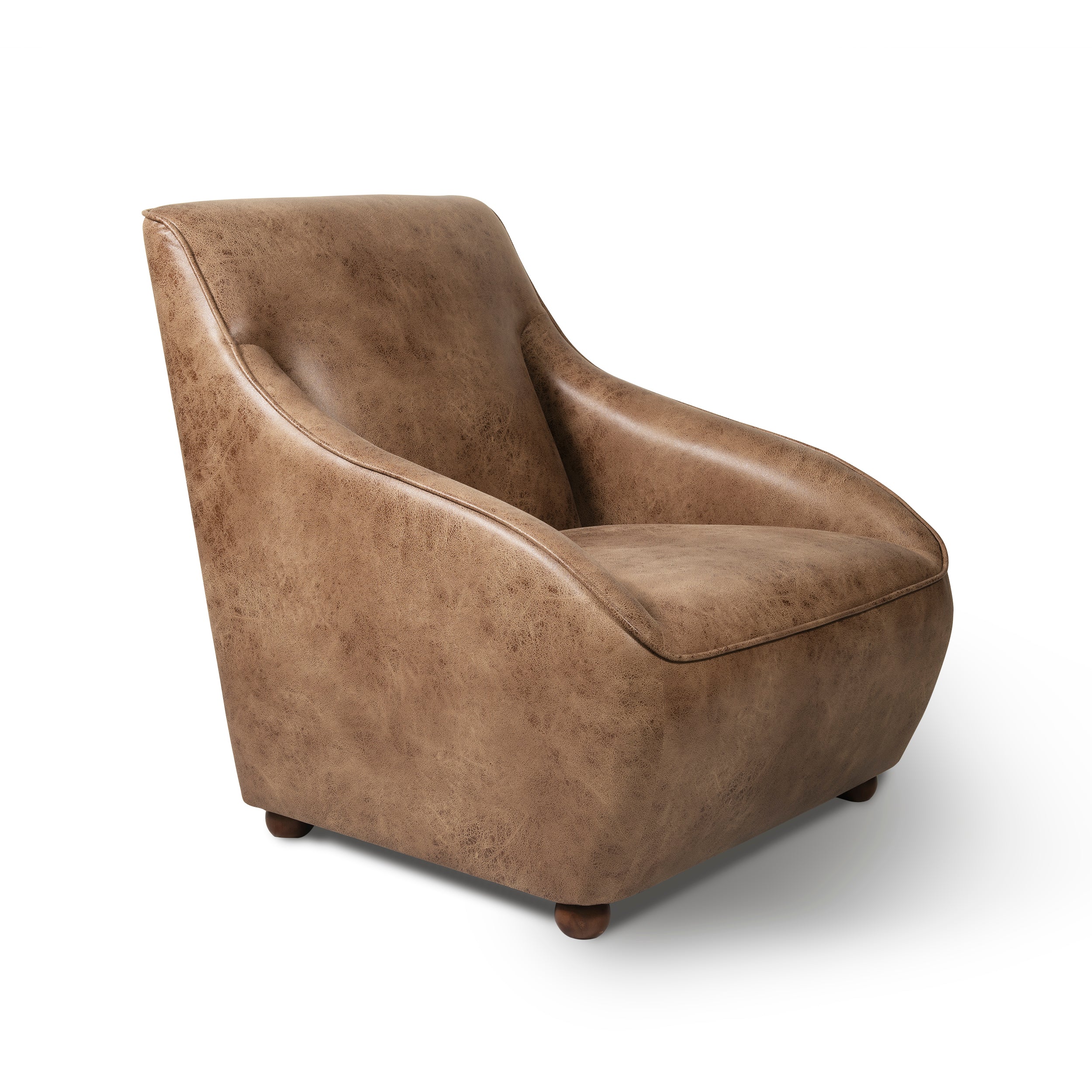 Home Canvas Furniture Trading LLC.Roxy Arm Chair With Ottoman - Brown Accent Chair 