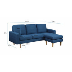 Home Canvas Furniture Trading LLC.Studio Luxe corner sofa - Blue Sofa 