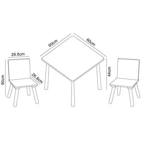 Home Canvas Furniture Trading LLC.Sunshine Unicorn Design Kids Wooden Table and Chairs Set for Kids, Pink Table Chair 