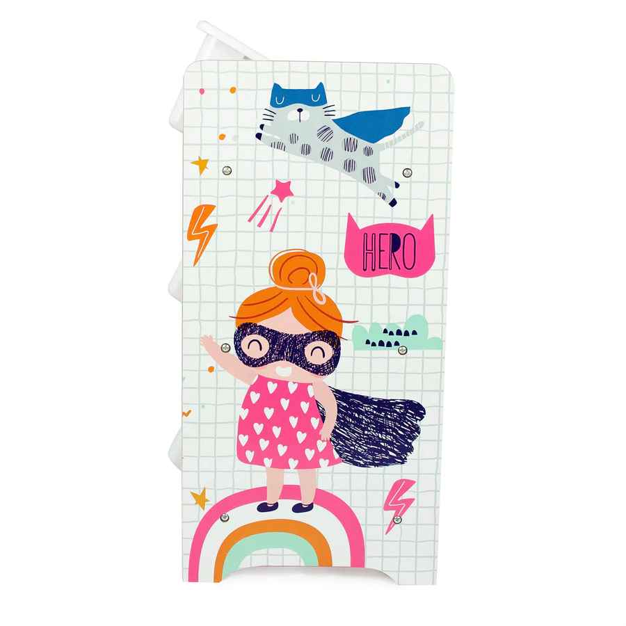 Home Canvas Furniture Trading LLC.Super Girl Toy Storage 3Bins Organizer For Kids Play Room Pink Kids Storage 
