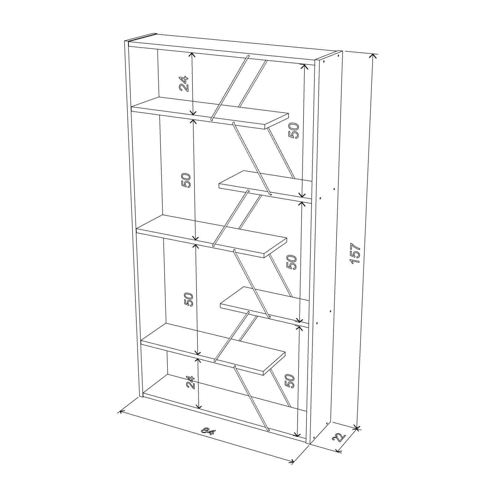 Home Canvas Furniture Trading LLC.Tars Book Shelf - Walnut/Chrome Book Shelf 