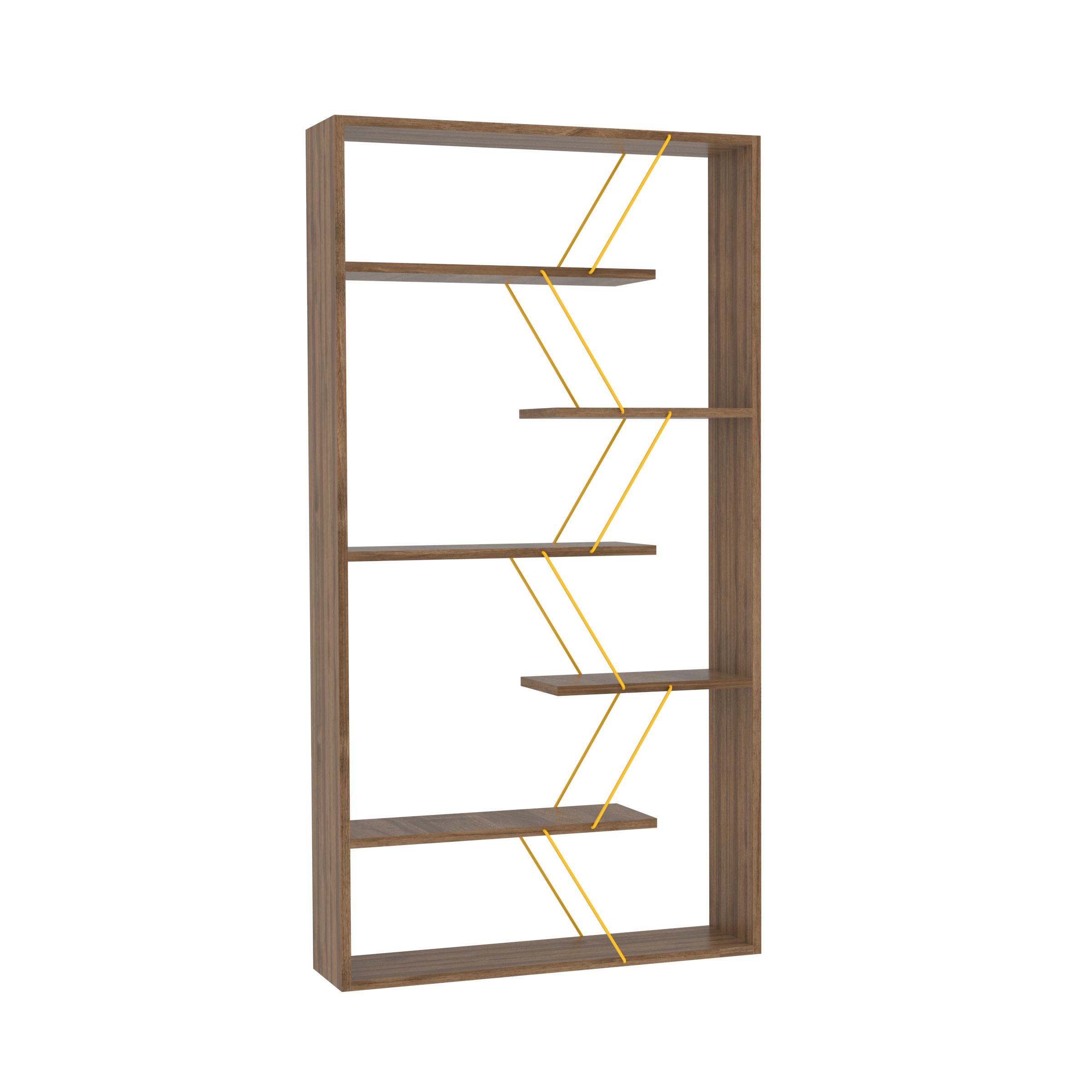 Home Canvas Furniture Trading LLC.Tars Book Shelf - Walnut/Yellow Book Shelf 