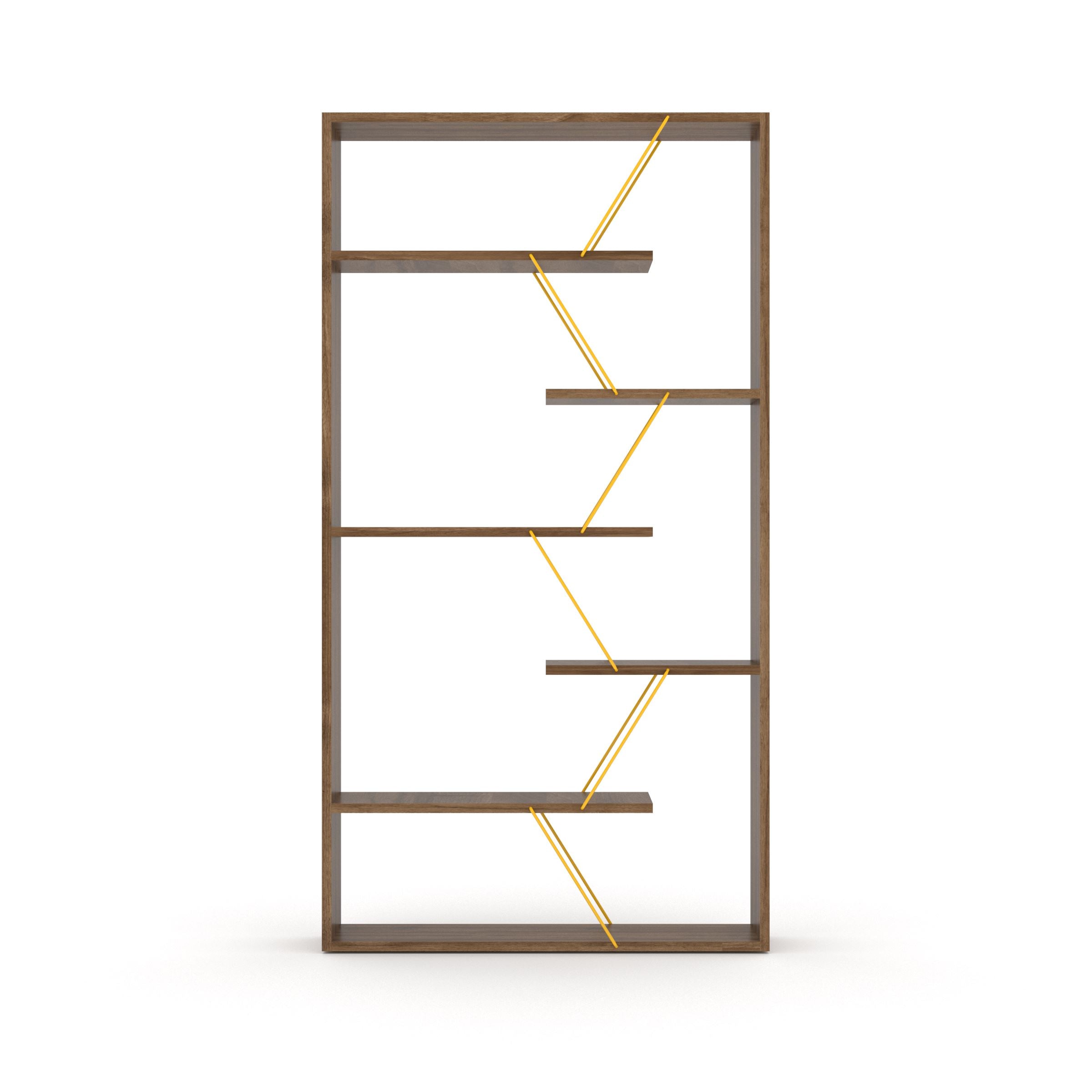 Home Canvas Furniture Trading LLC.Tars Book Shelf - Walnut/Yellow Book Shelf 