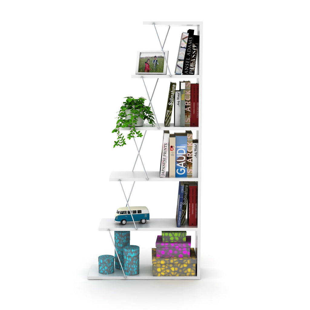 Home Canvas Furniture Trading LLC.Tars Mini Book Shelf - Walnut/Chrome Book Shelf 