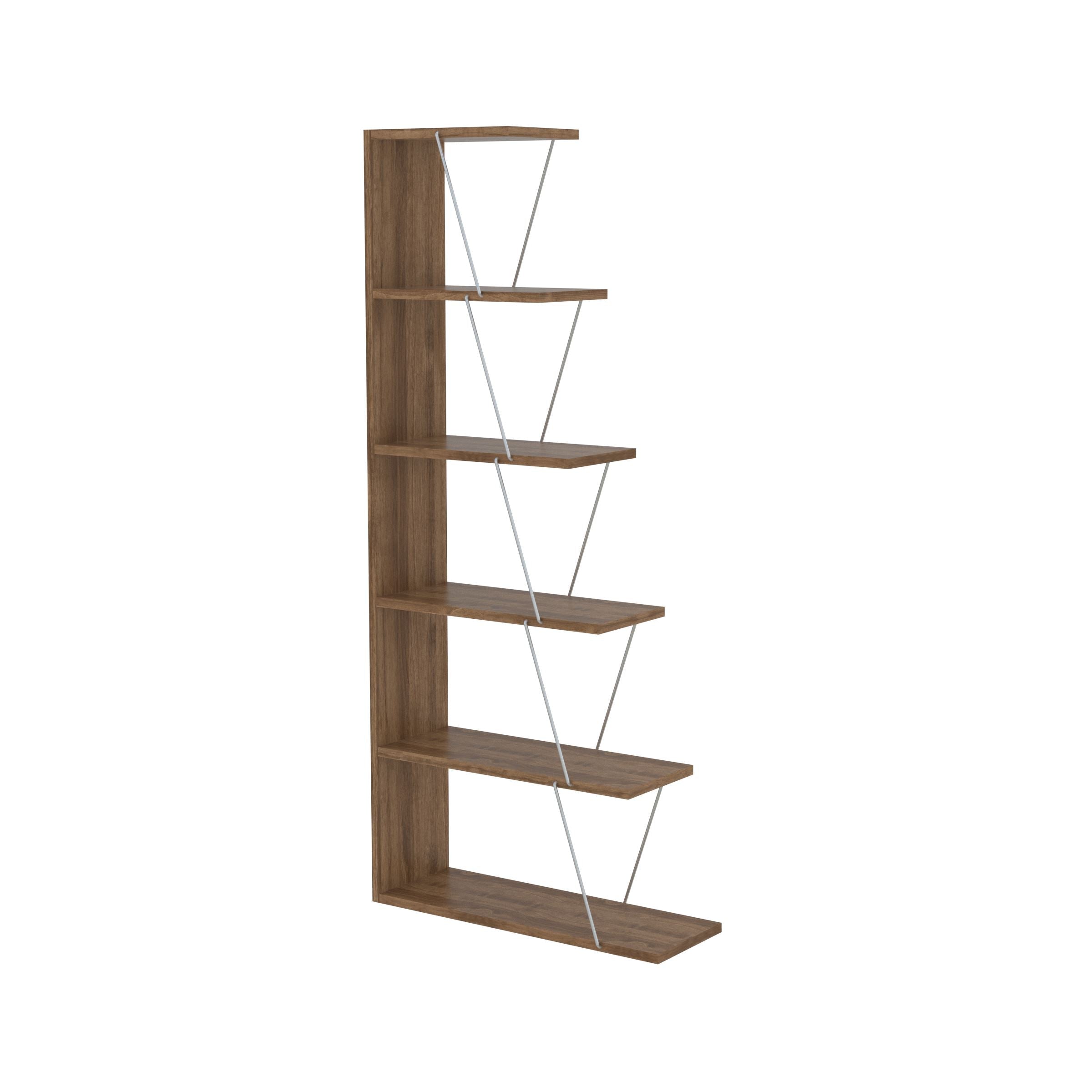 Home Canvas Furniture Trading LLC.Tars Mini Book Shelf - Walnut/Yellow Bookcase 