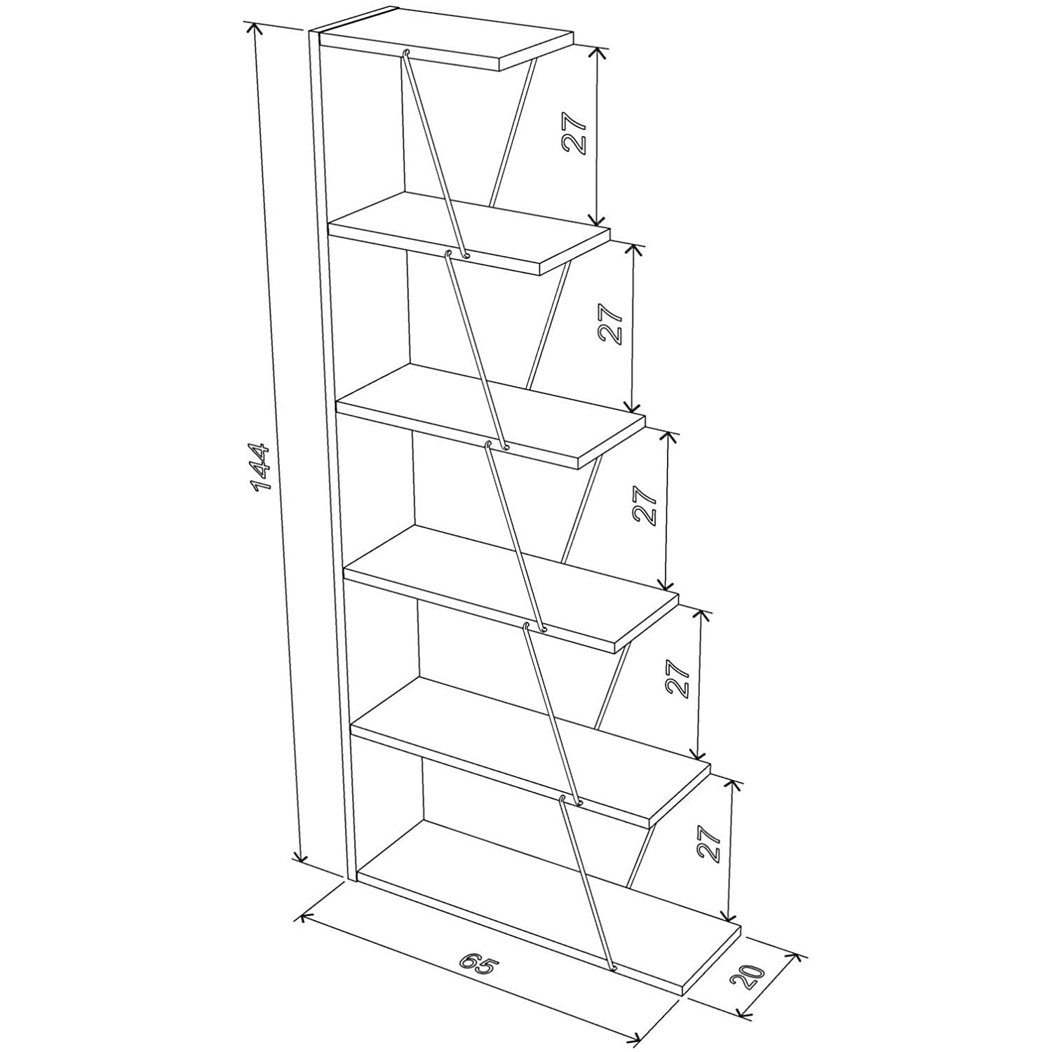 Home Canvas Furniture Trading LLC.Tars Mini Book Shelf - Walnut/Yellow Bookcase 