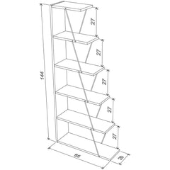 Home Canvas Furniture Trading LLC.Tars Mini Book Shelf - Walnut/Yellow Bookcase 
