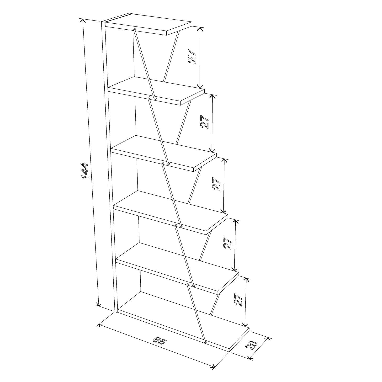 Home Canvas Furniture Trading LLC.Tars Mini Book Shelf - White/Chrome Book Shelf 