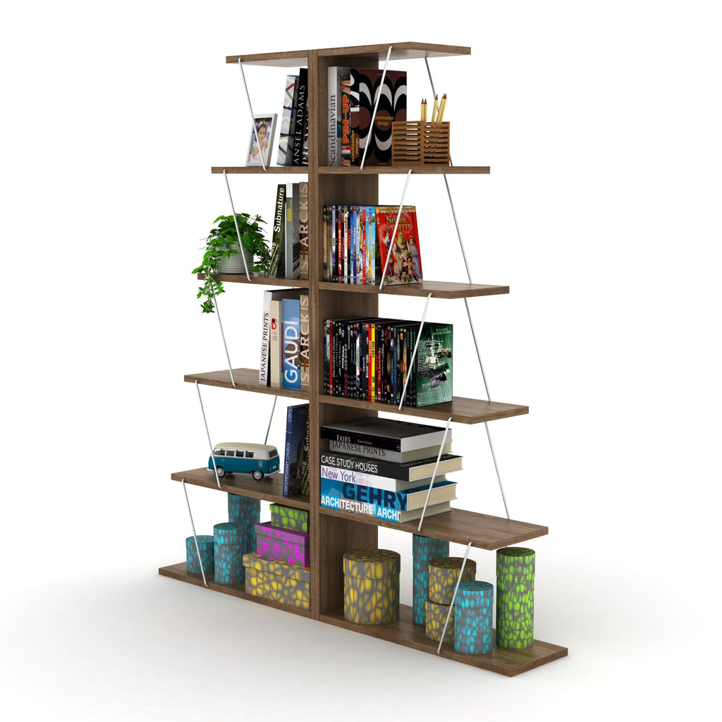 Home Canvas Furniture Trading LLC.Tars Mini Book Shelf - White/Chrome Book Shelf 