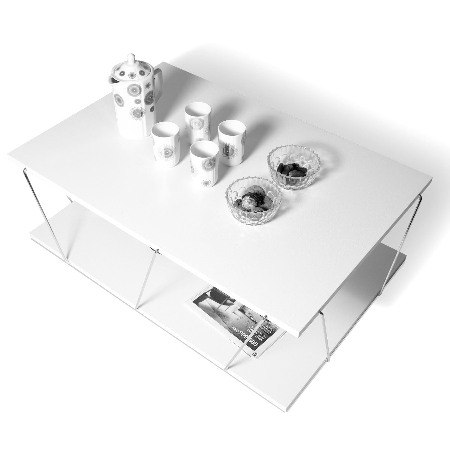 Home Canvas Furniture Trading LLC.Tars Modern Coffee Table Walnut-Chrome Coffee Tables 
