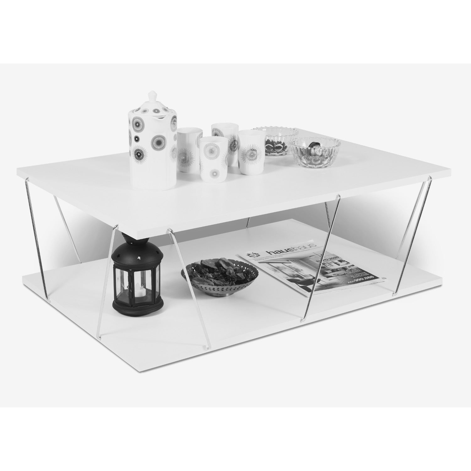 Home Canvas Furniture Trading LLC.Tars Modern Coffee Table Walnut-Chrome Coffee Tables 