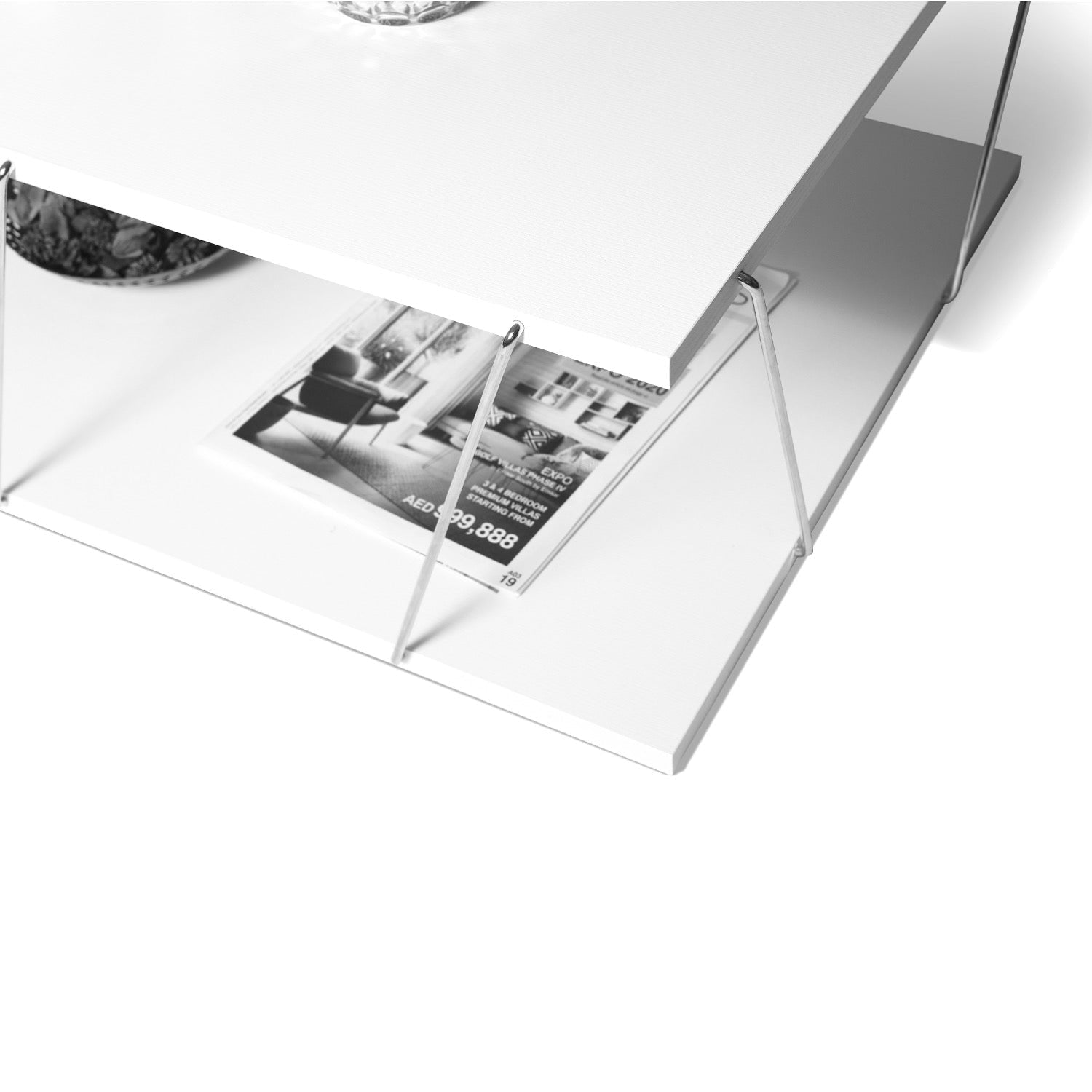 Home Canvas Furniture Trading LLC.Tars Modern Coffee Table Walnut-Chrome Coffee Tables 
