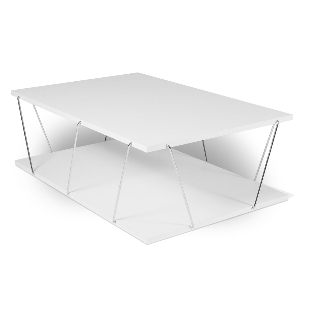 Home Canvas Furniture Trading LLC.Tars Modern Coffee Table Walnut-Yellow Coffee Tables White-Chrome 