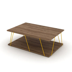 Home Canvas Furniture Trading LLC.Tars Modern Coffee Table White-Chrome Coffee Tables Walnut-Yellow 