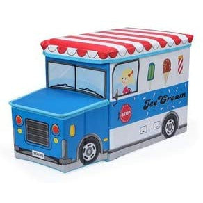 Home Canvas Furniture Trading LLC.Toy Storage with Stool Easy Setup Storage Stool - Blue and Red Toy Storage 