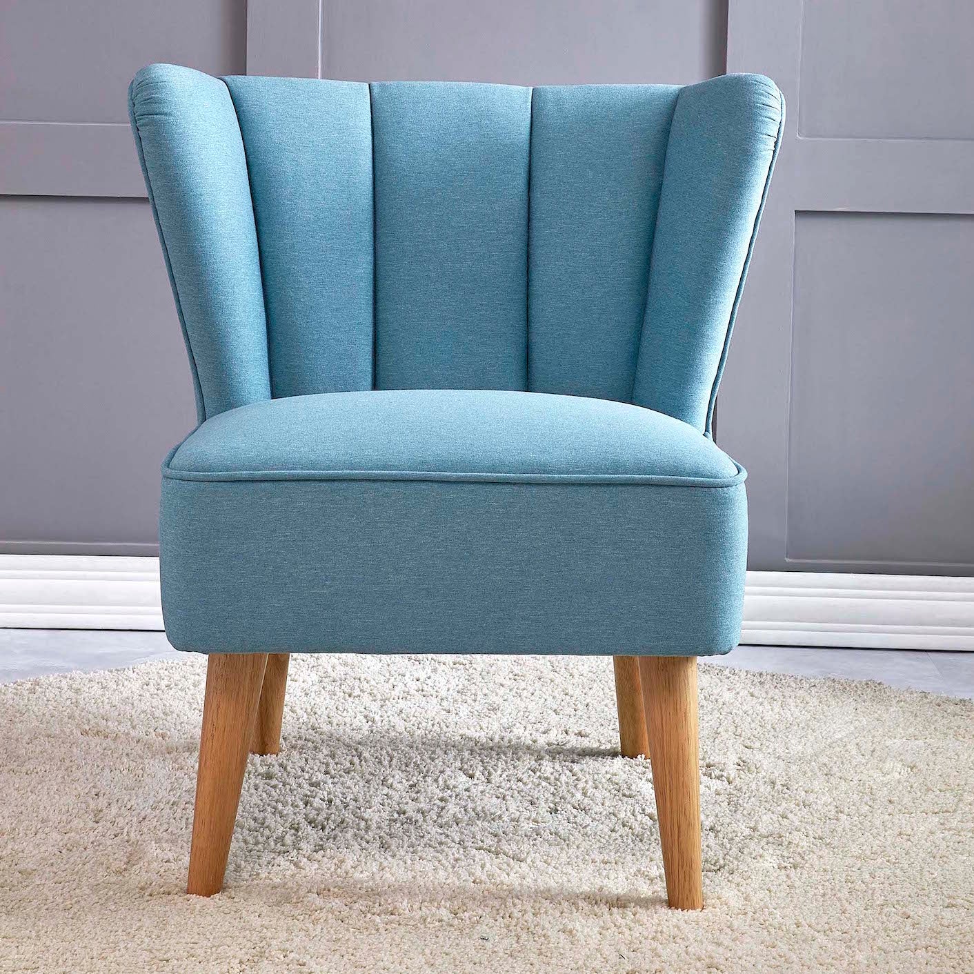 Home Canvas Furniture Trading LLC.TULIP Wingback Chair -Blue Accent Chair 