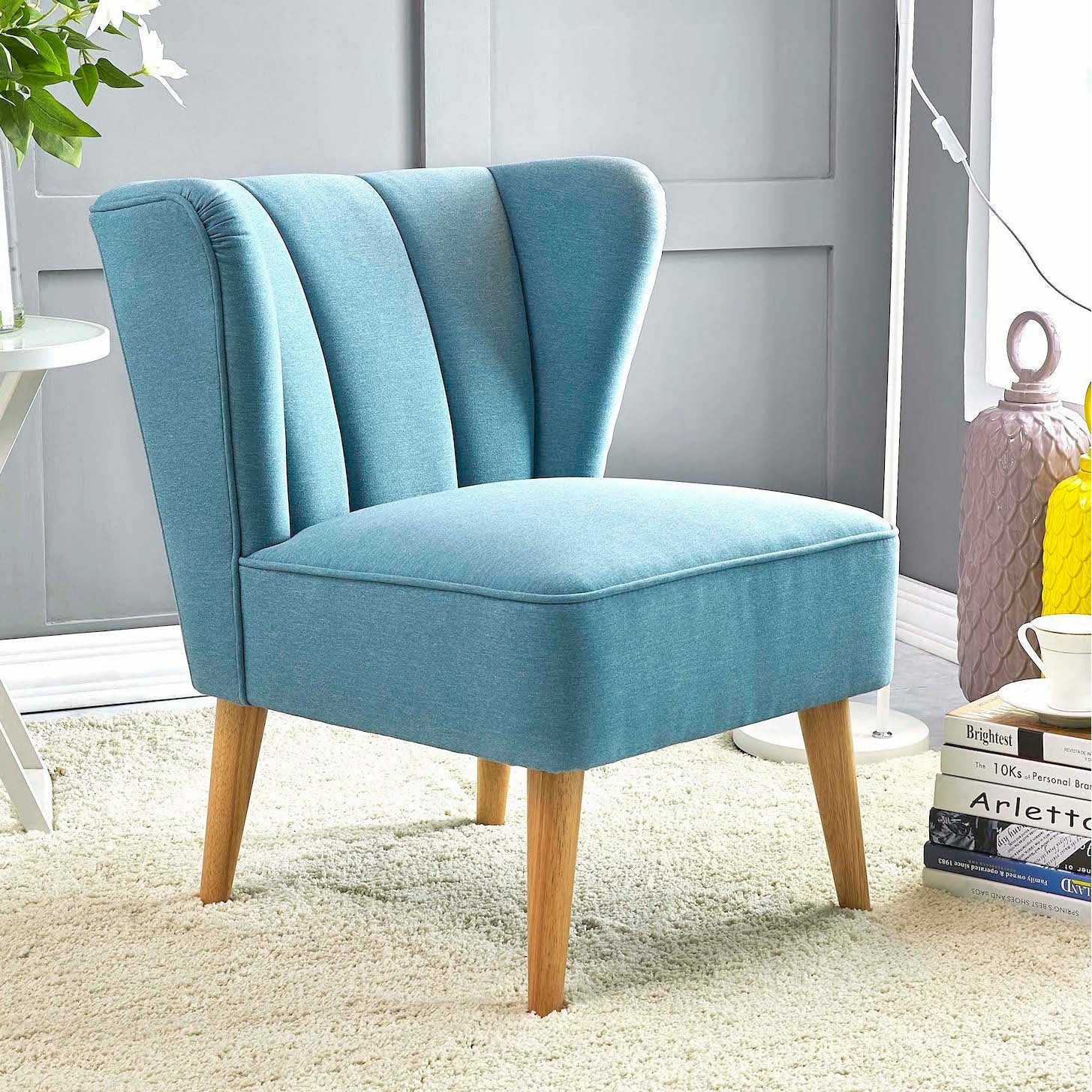 Home Canvas Furniture Trading LLC.TULIP Wingback Chair -Blue Accent Chair 