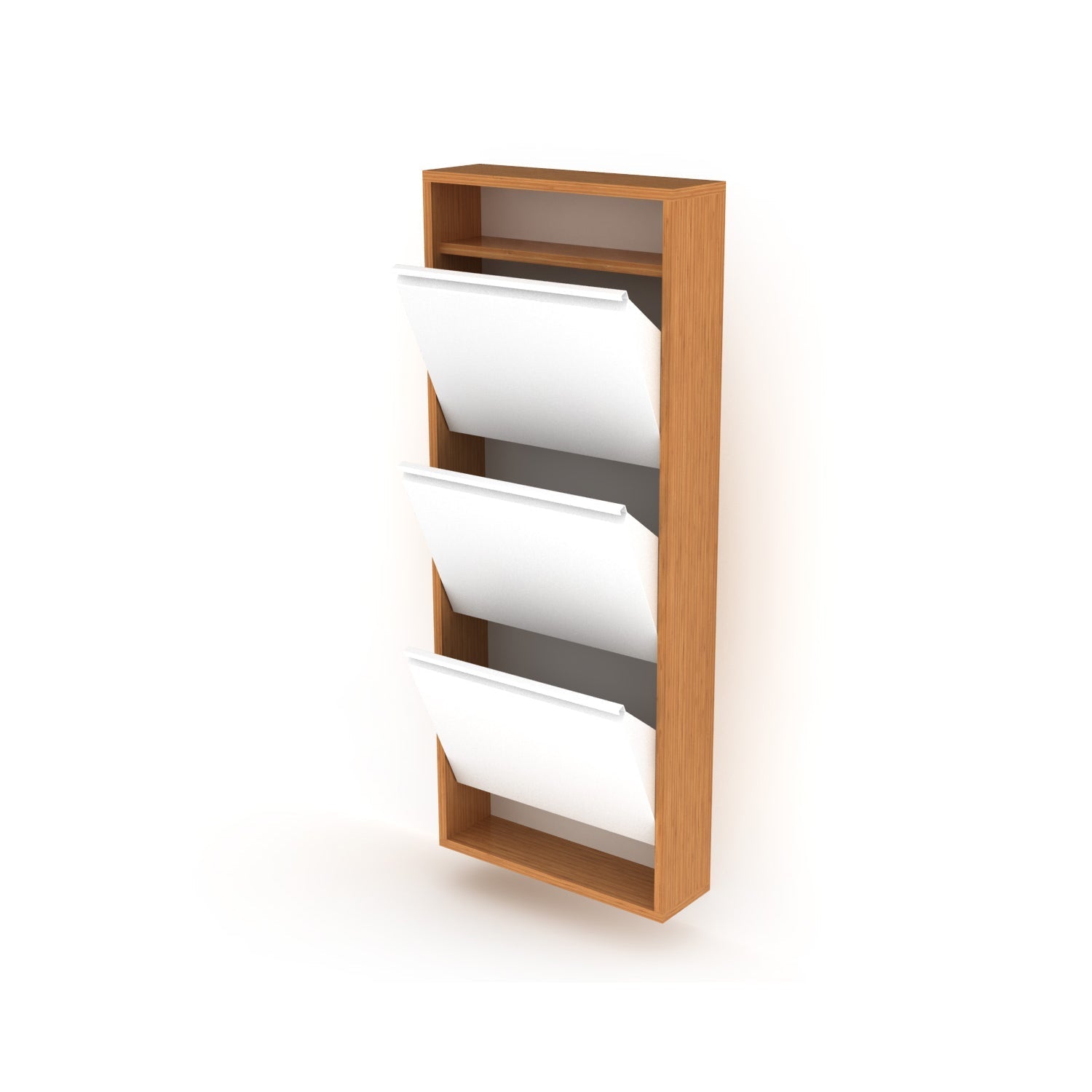 Home Canvas Furniture Trading LLC.Wall Mounted Hide Shoe Cabinet - Walnut Shoe Cabinet 